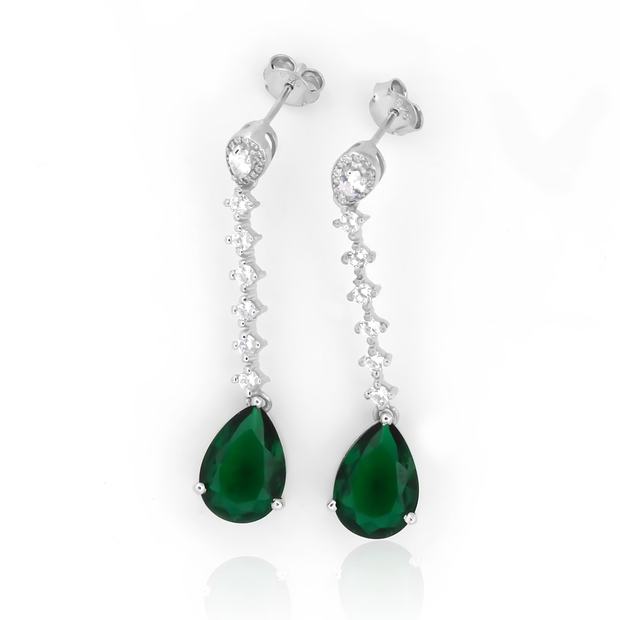925 Sterling Silver CZ Stone Earrings For Women By Kesardeep